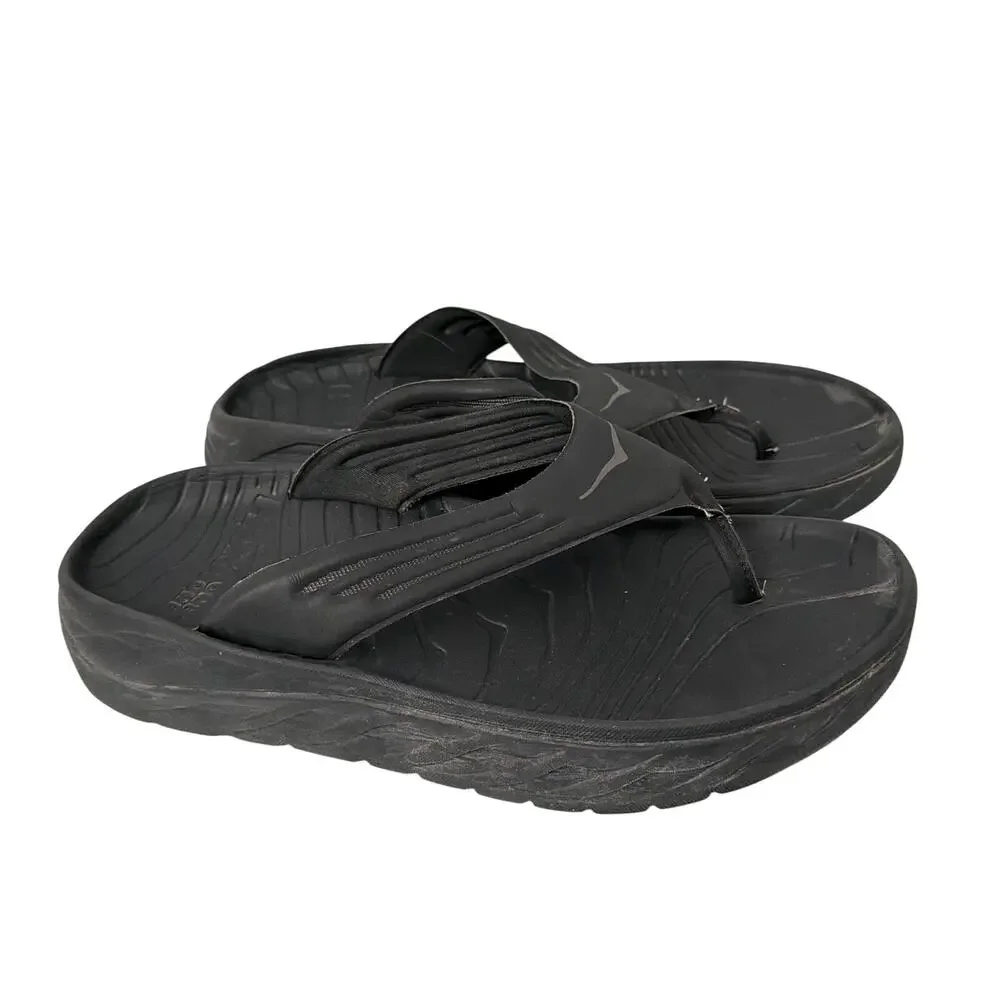Hoka One One Flip Flop Recovery Sandals Black Mens Size 11 Comfort